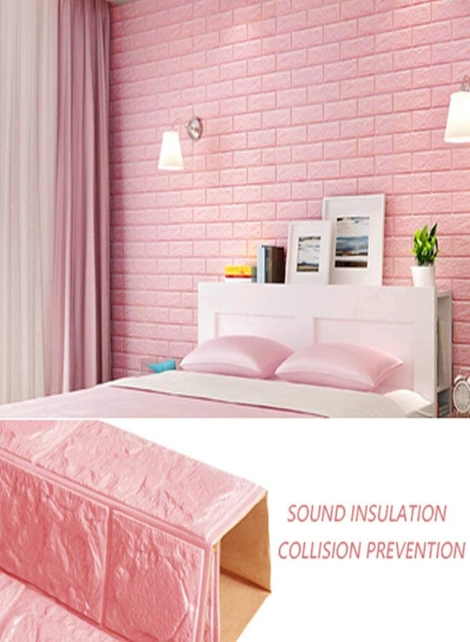 لوكزر ملصق حائط ثلاثي الأبعاد ذاتي اللصق من رغوة البولي إيثيلين من لوكزر، قطعتان، لغرفة النوم، مقاوم للماء، ديكور منزلي، ورق جدران من الطوب (سمك 8 مم/وردي/77 × 70 سم) - Image 4